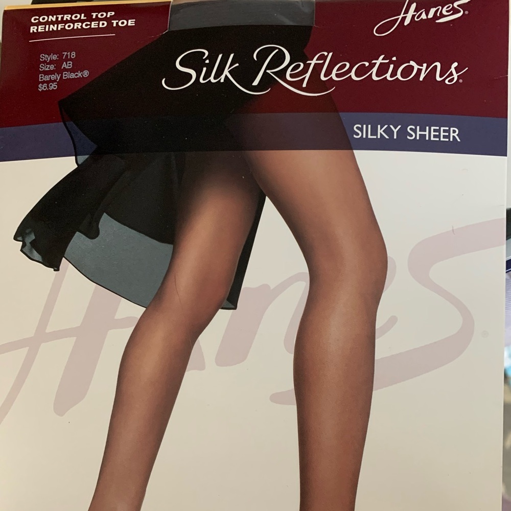 Panty Hose. 5 control top. 1 panty shaper, 1 reinforced toe. 2 pair knee highs